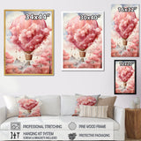 Pink Whimsical Balloon Magic - Hot Air Balloon Canvas Wall Art