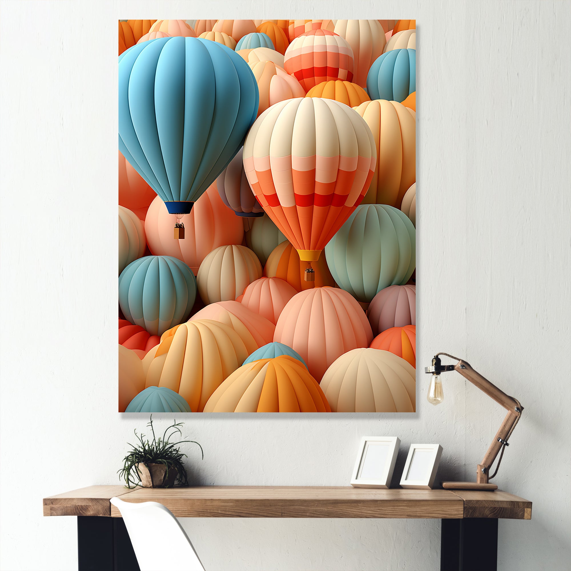 Abstract Colorful Balloon Harmony - Hot Air Balloon Canvas Wall Art