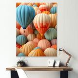 Abstract Colorful Balloon Harmony - Hot Air Balloon Canvas Wall Art