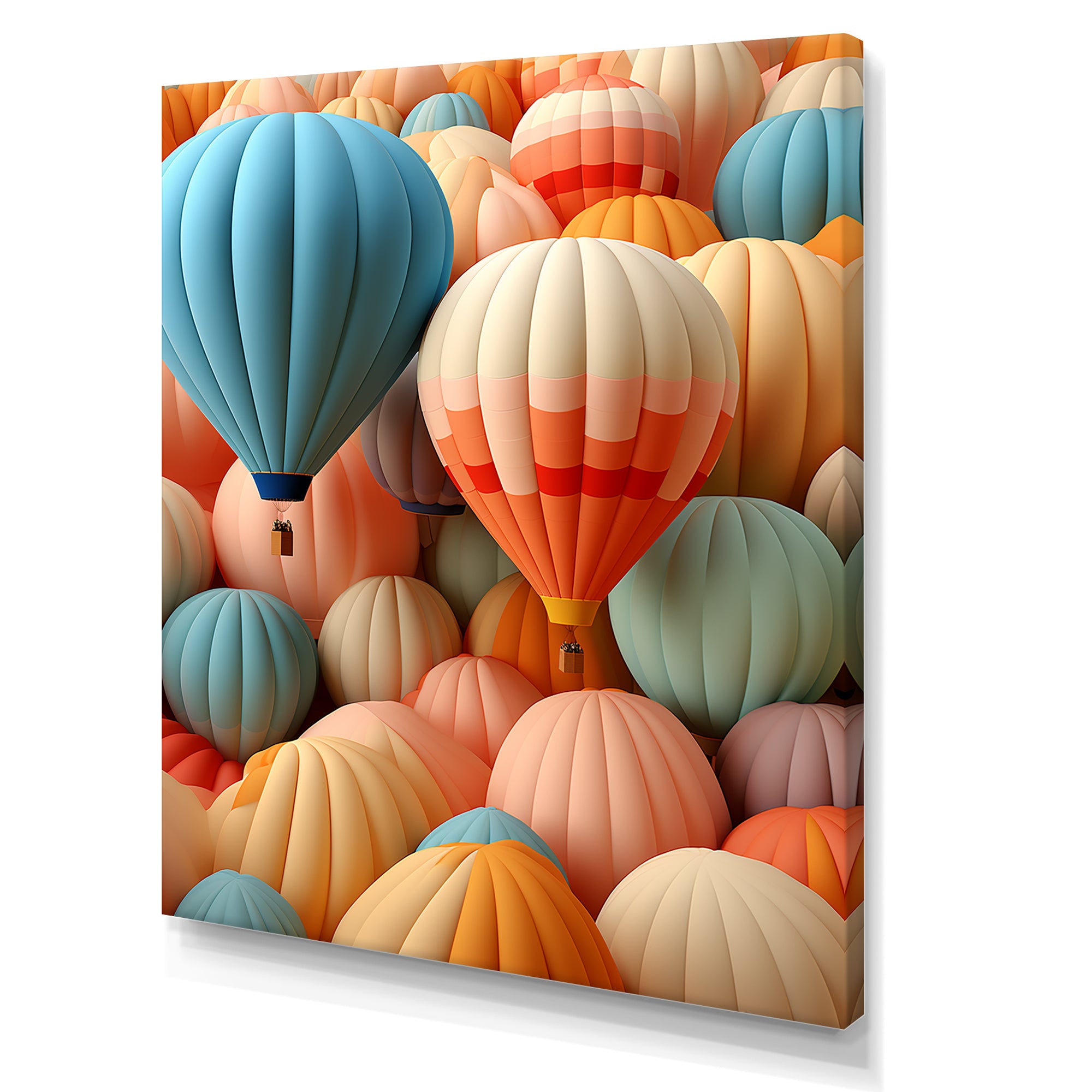 Abstract Colorful Balloon Harmony - Hot Air Balloon Canvas Wall Art