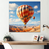 Abstract Colorful Balloon Soaring - Hot Air Balloon Canvas Wall Art