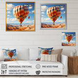 Abstract Colorful Balloon Soaring - Hot Air Balloon Canvas Wall Art