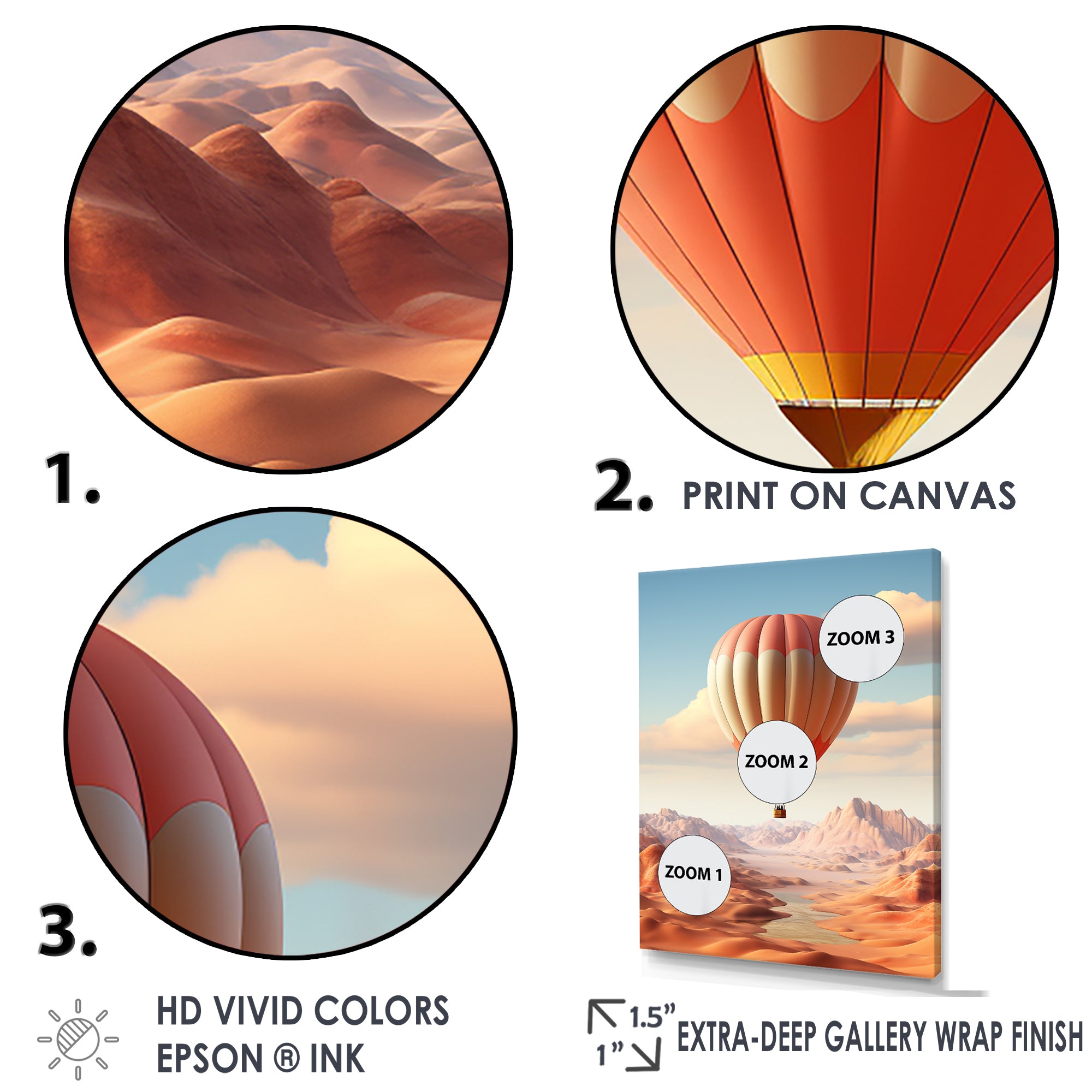 Hot Air Balloon Voyage In The Skies Harmony - Hot Air Balloon Canvas Wall Art