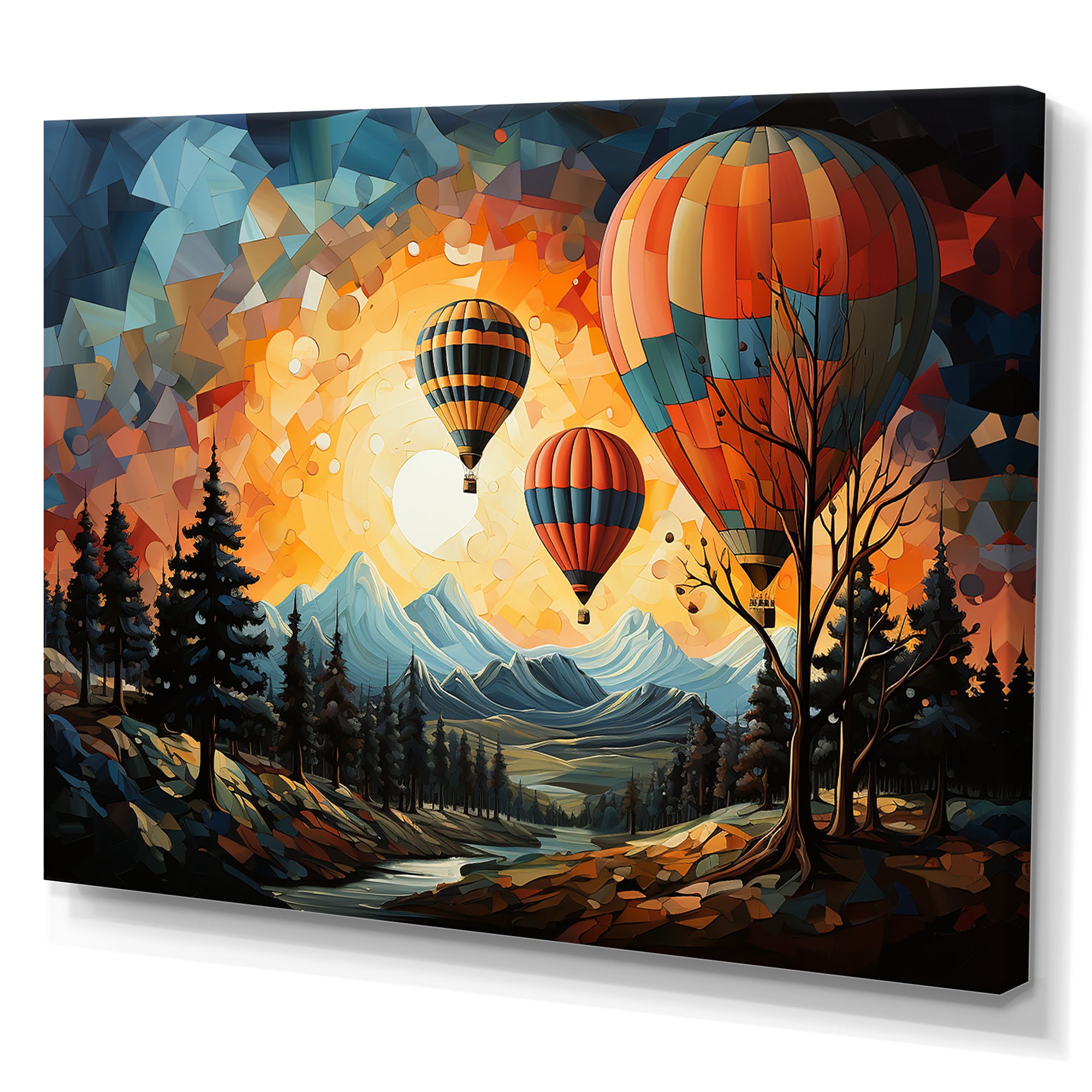 Cubist Balloon Expedition - Hot Air Balloon Canvas Wall Art