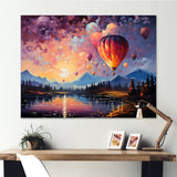 Expressionist Balloon Flight - Hot Air Balloon Canvas Wall Art