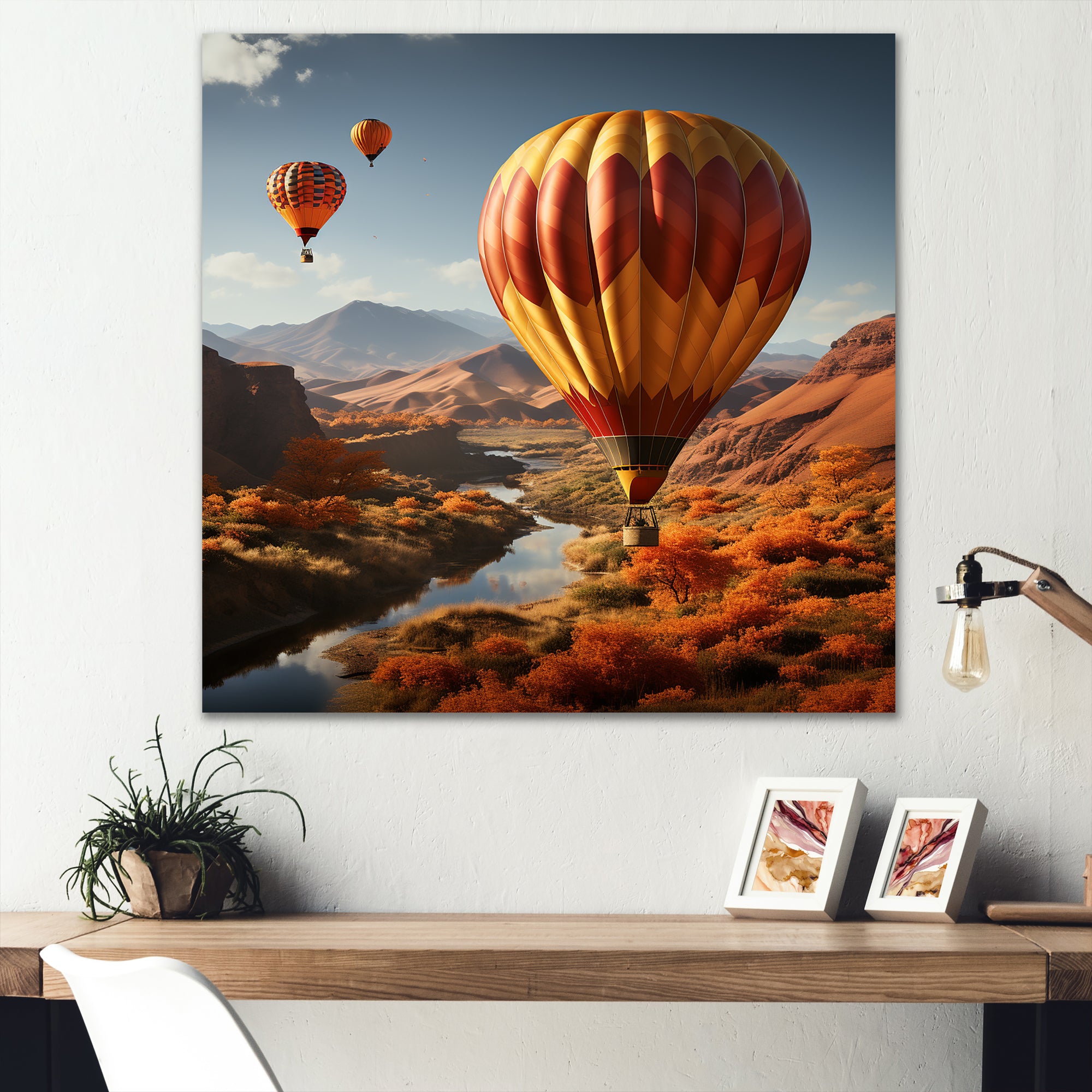 Expressionist Balloon Journey - Hot Air Balloon Canvas Wall Art