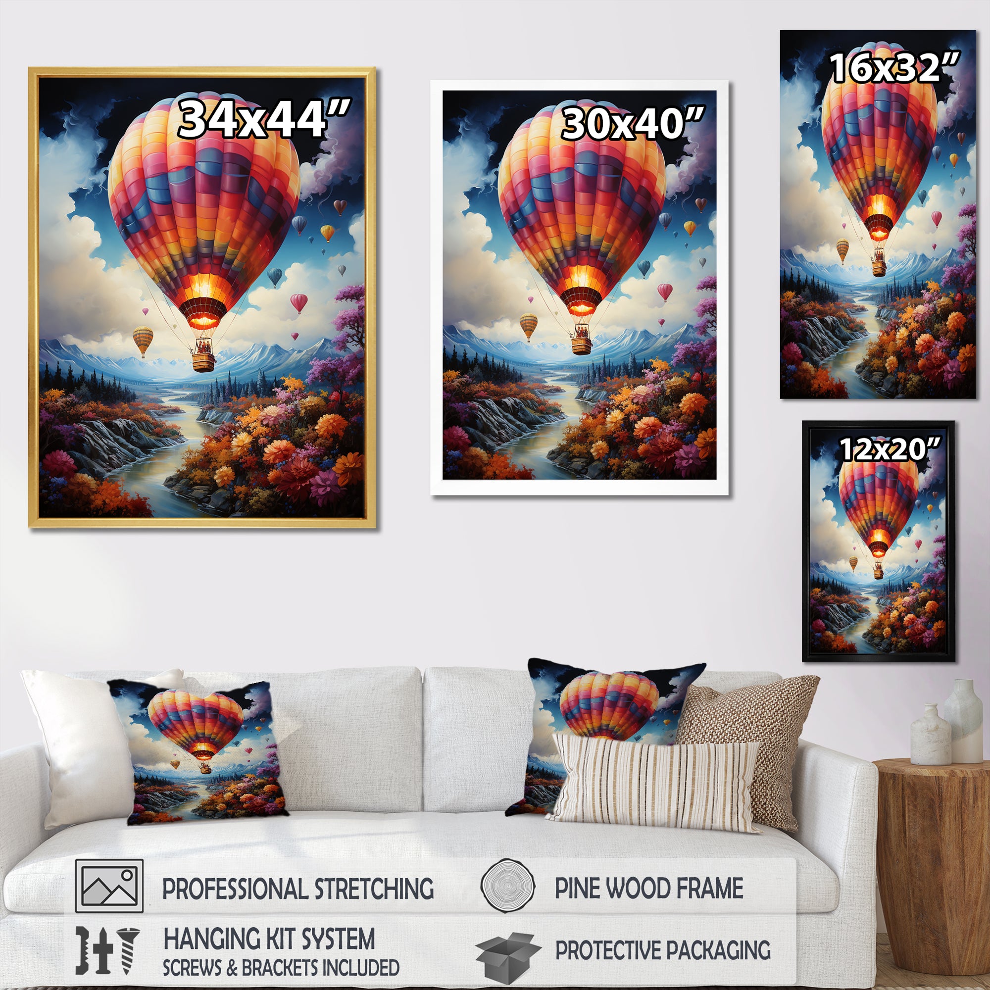 Fantasy Balloon Odyssey - Hot Air Balloon Canvas Wall Art