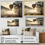 Fog Hot Air Balloon Charm - Hot Air Balloon Canvas Wall Art