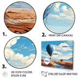 Hot Air Balloon Adventure Dessert - Hot Air Balloon Canvas Wall Art