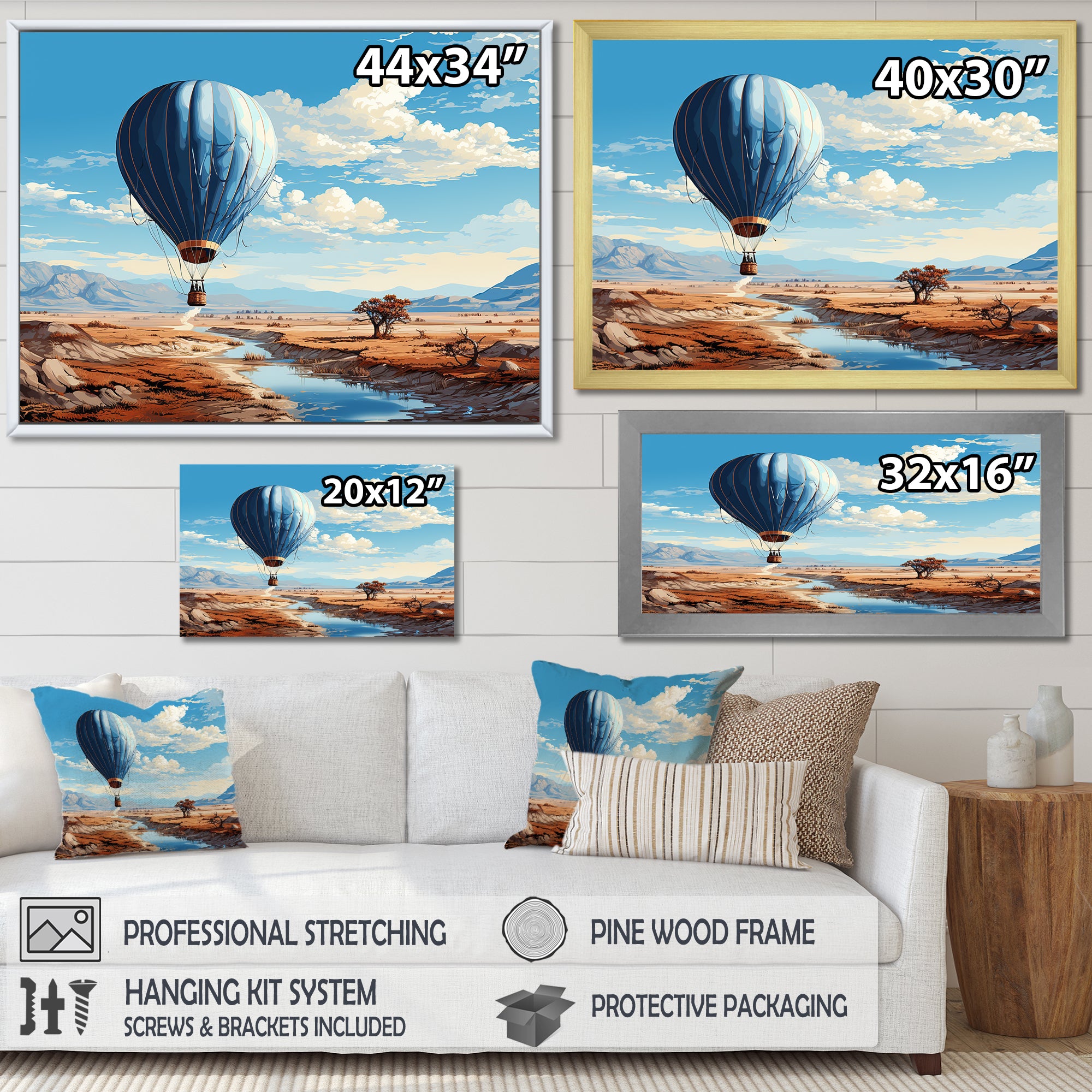 Hot Air Balloon Adventure Dessert - Hot Air Balloon Canvas Wall Art