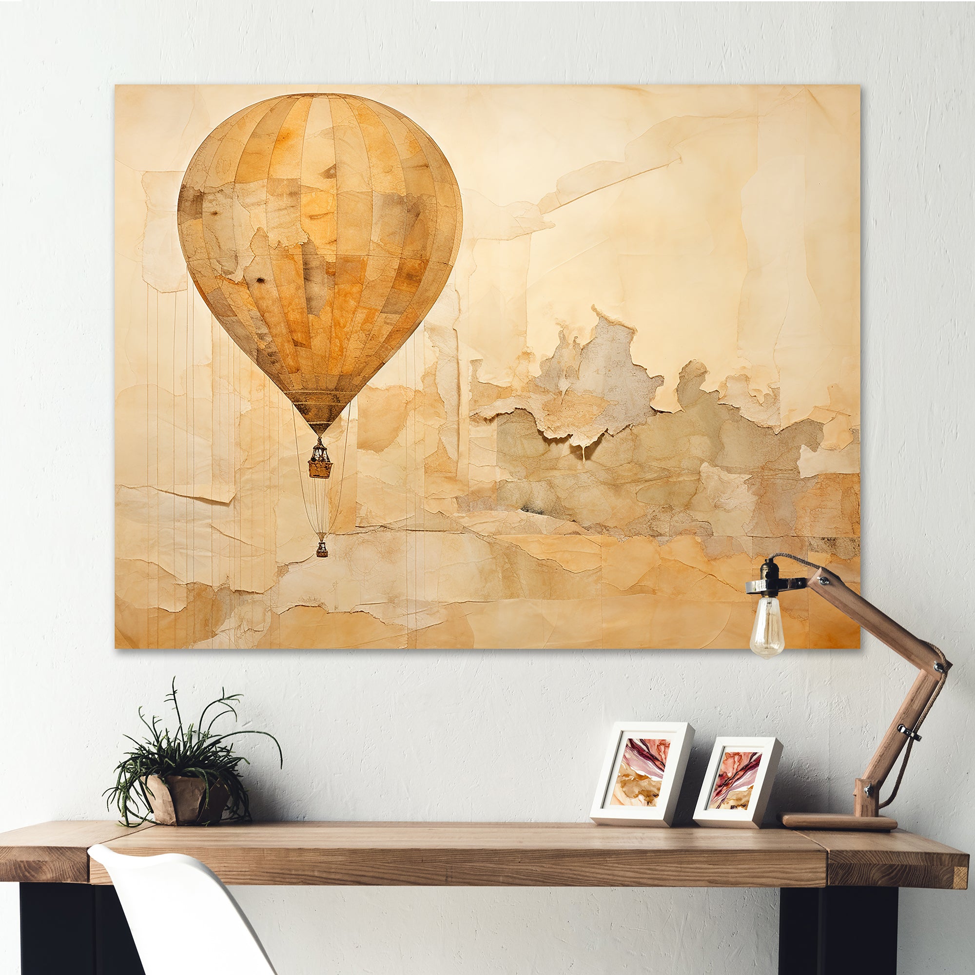 Minimalism Hot Air Balloon Journeys - Hot Air Balloon Canvas Wall Art
