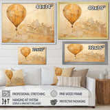Minimalism Hot Air Balloon Journeys - Hot Air Balloon Canvas Wall Art