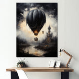Dark Balloon Mystery Journey - Hot Air Balloon Canvas Wall Art