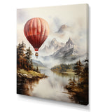Mountain View Hot Air Balloon Flight - Hot Air Balloon Canvas Wall Art