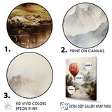 Mountain View Hot Air Balloon Flight - Hot Air Balloon Canvas Wall Art