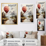 Mountain View Hot Air Balloon Flight - Hot Air Balloon Canvas Wall Art