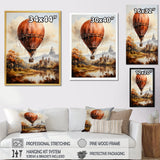 Castle Hot Air Balloon Flight - Hot Air Balloon Canvas Wall Art