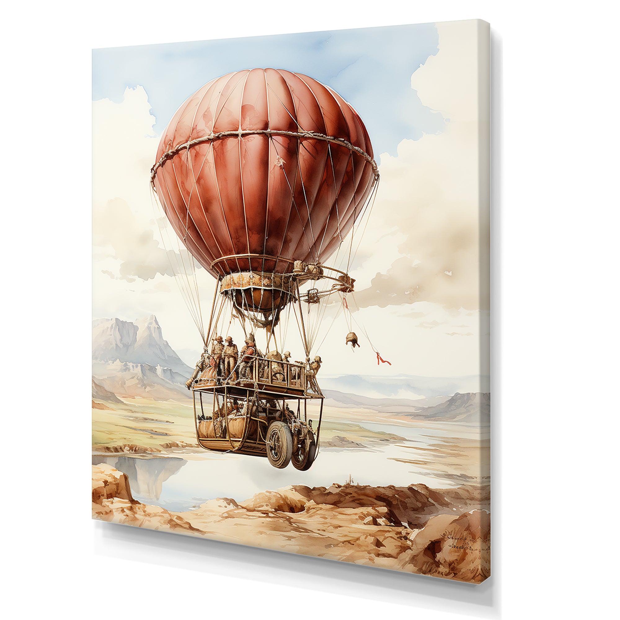 Dessert Journey Hot Air Balloon - Hot Air Balloon Canvas Wall Art