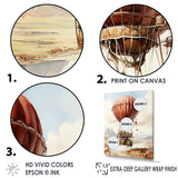 Dessert Journey Hot Air Balloon - Hot Air Balloon Canvas Wall Art