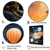 High Flying Fantasy Hot Air Balloon Adventure - Hot Air Balloon Canvas Wall Art