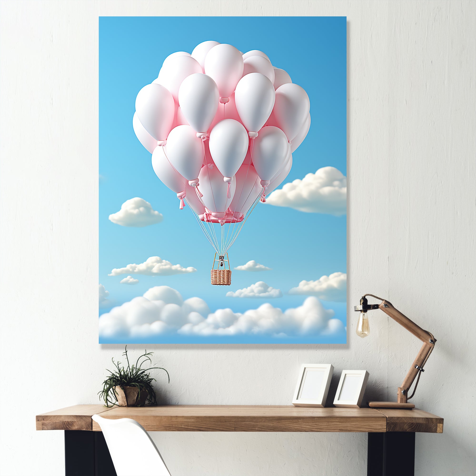 Sky high Balloon Whimsy - Hot Air Balloon Canvas Wall Art