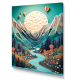 Hot Air Balloon Mountain Journey - Hot Air Balloon Canvas Wall Art