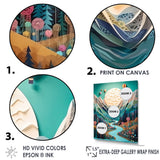 Hot Air Balloon Mountain Journey - Hot Air Balloon Canvas Wall Art