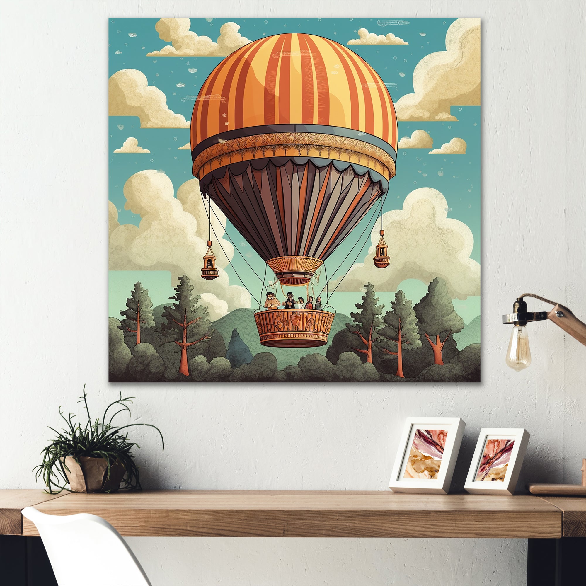 Floating Dreamscape Hot Air Balloon - Hot Air Balloon Canvas Wall Art