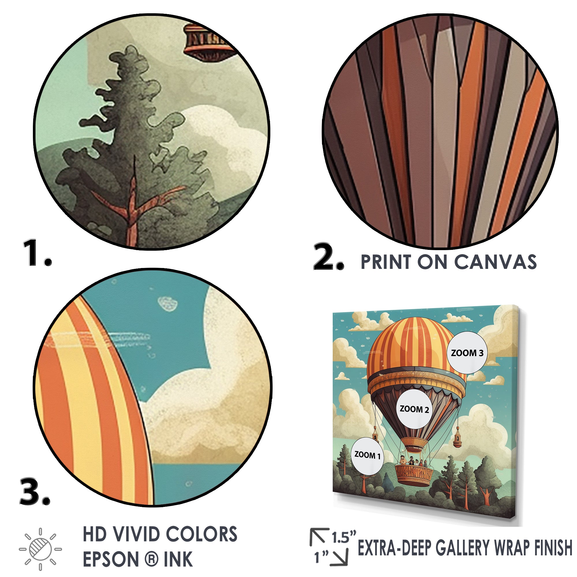 Floating Dreamscape Hot Air Balloon - Hot Air Balloon Canvas Wall Art