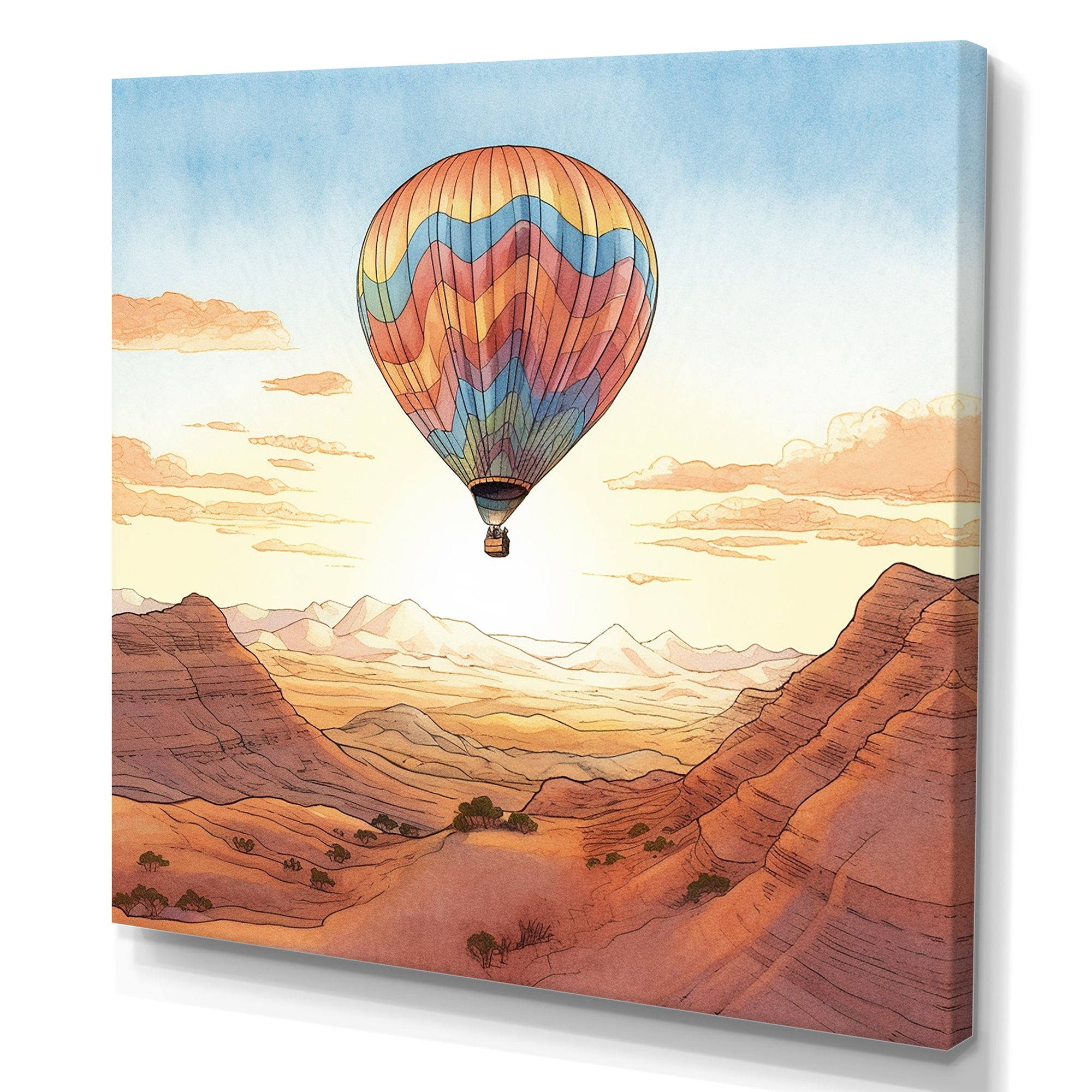 Floating Dessert Dreamscape Hot Air Balloon - Hot Air Balloon Canvas Wall Art