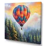 Forest View Hot Air Balloon Adventure - Hot Air Balloon Canvas Wall Art