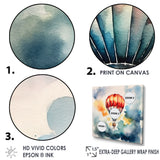 Hot Air Ballon Colorful Ascent - Hot Air Balloon Canvas Wall Art