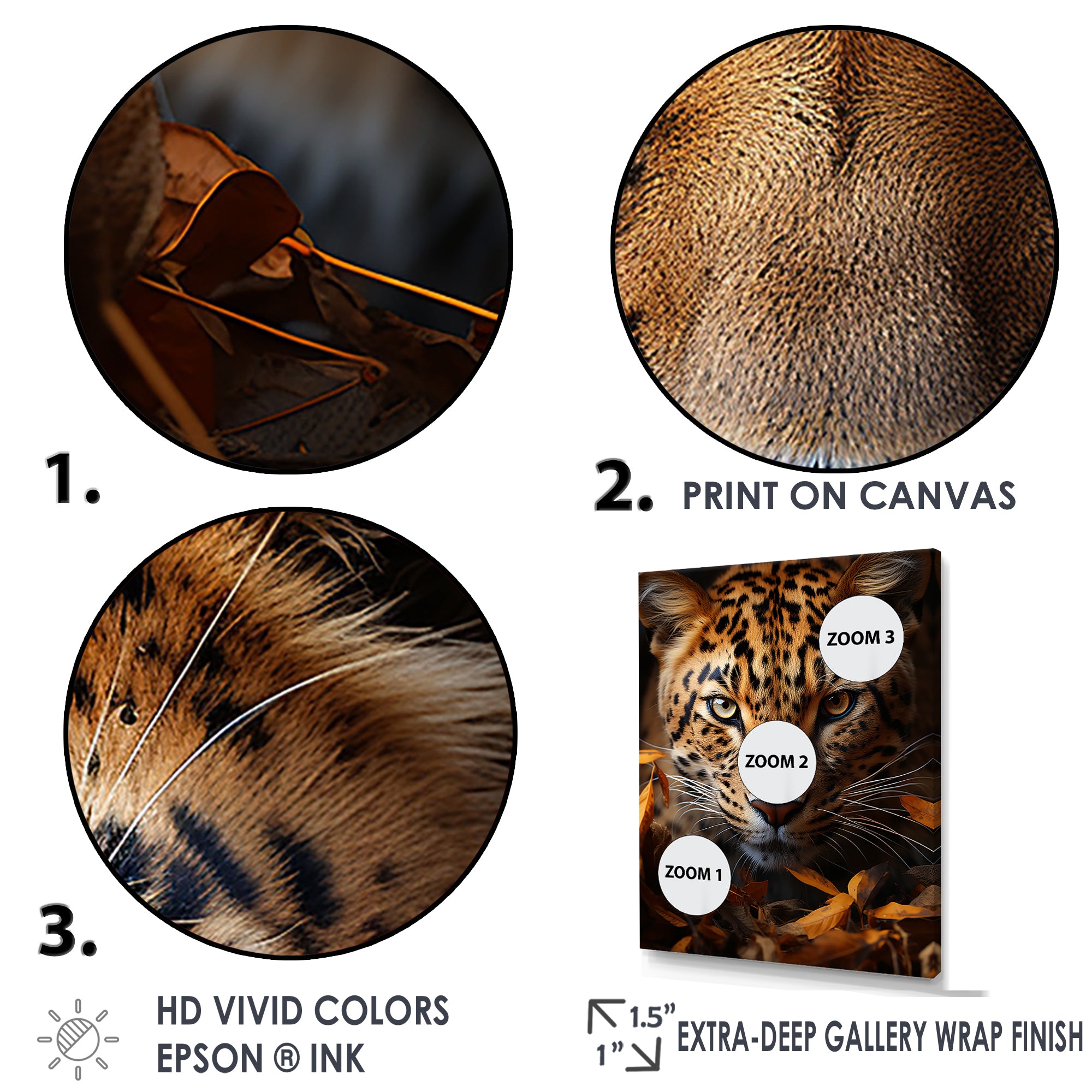 Leopard Golden Stalker Portrait Gaze - Leopard Living Room Wall Art