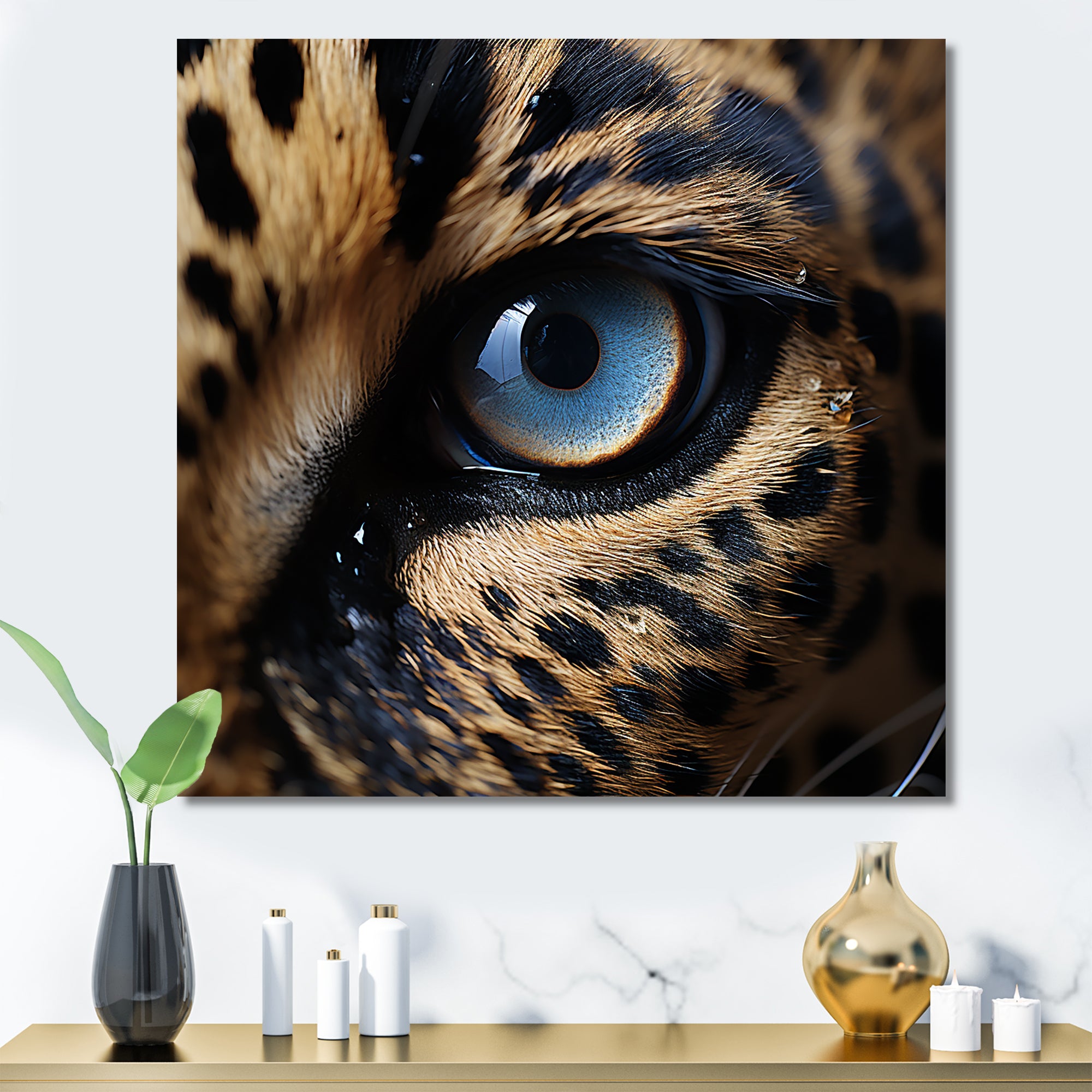 Blue Eyes Of The Jungle - Leopard Canvas Wall Art