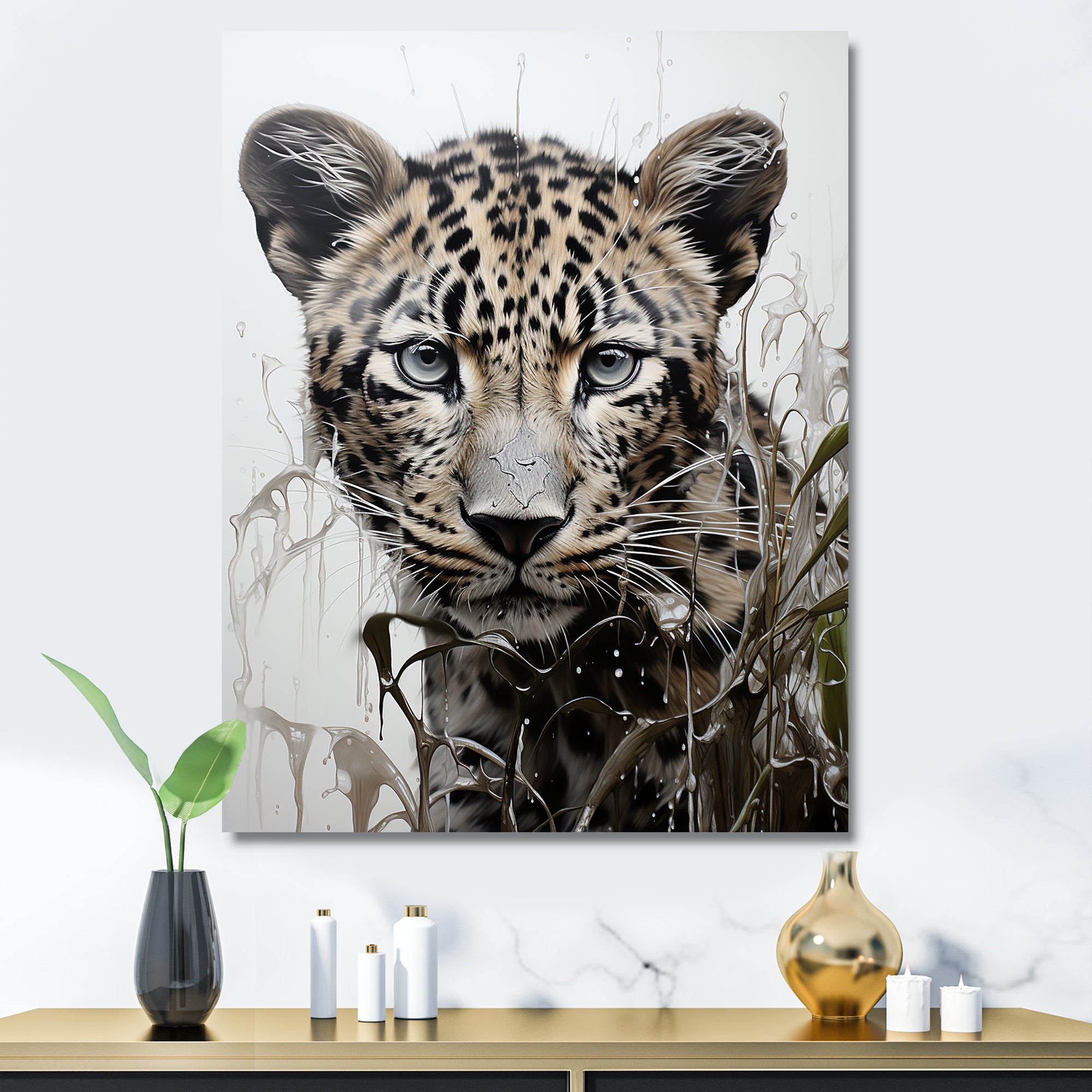 Monochrome Intrigue Leopard Royalty - Leopard Wall Art Prints