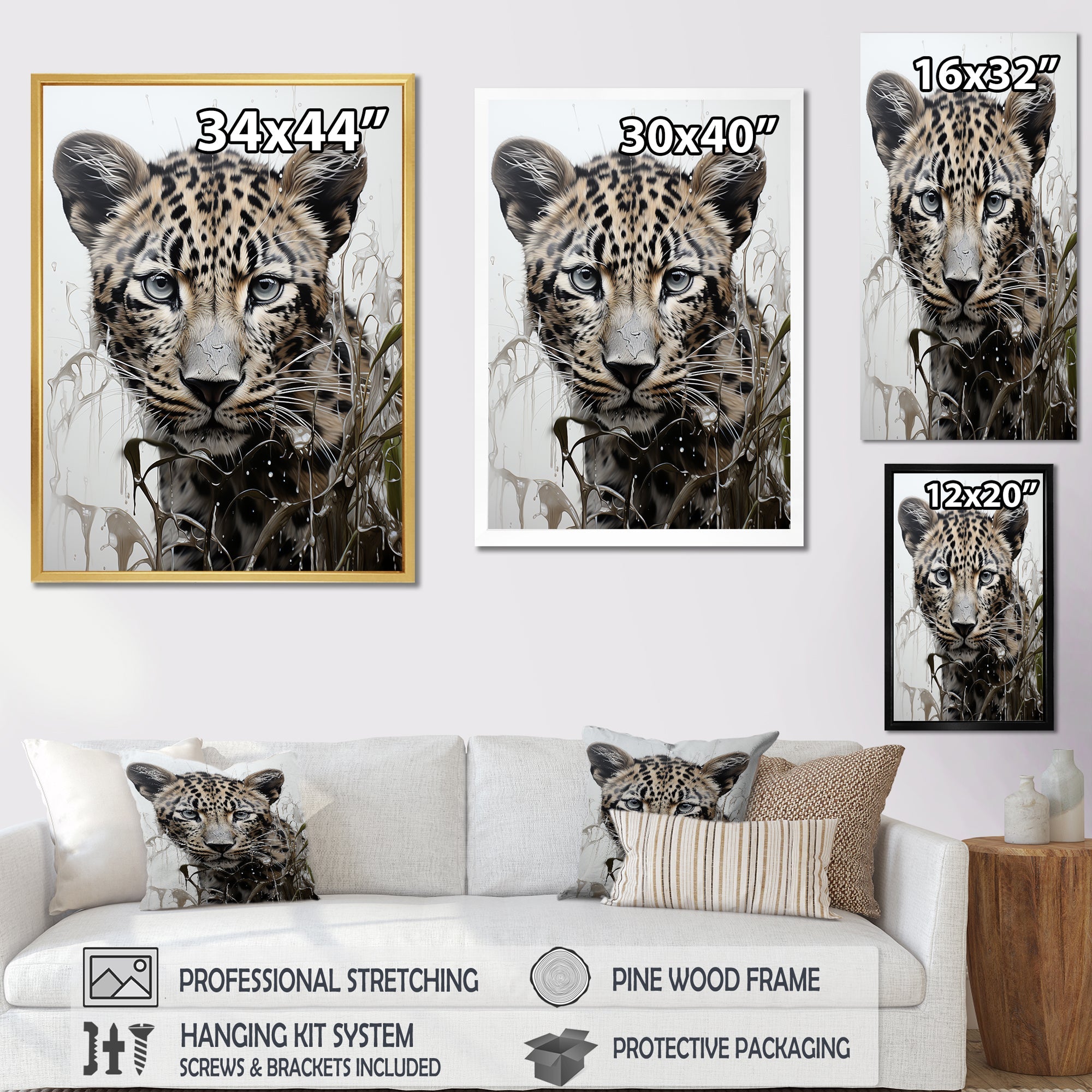 Monochrome Intrigue Leopard Royalty - Leopard Wall Art Prints