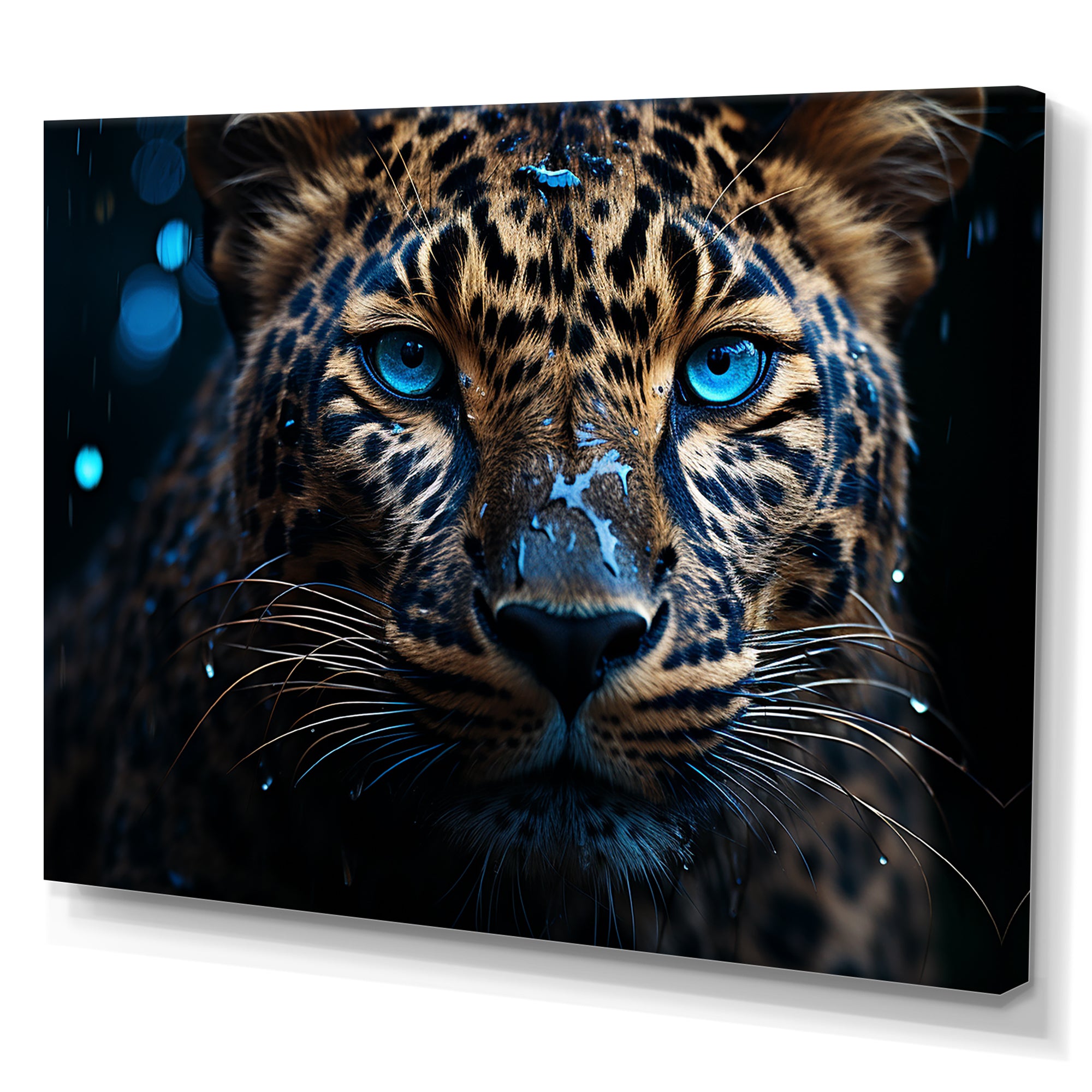 Leopard Nocturnal Sovereign Nighttime Blues - Leopard Wall Decor