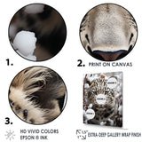 Subdued Majesty Leopard Snow Charm - Leopard Living Room Wall Art