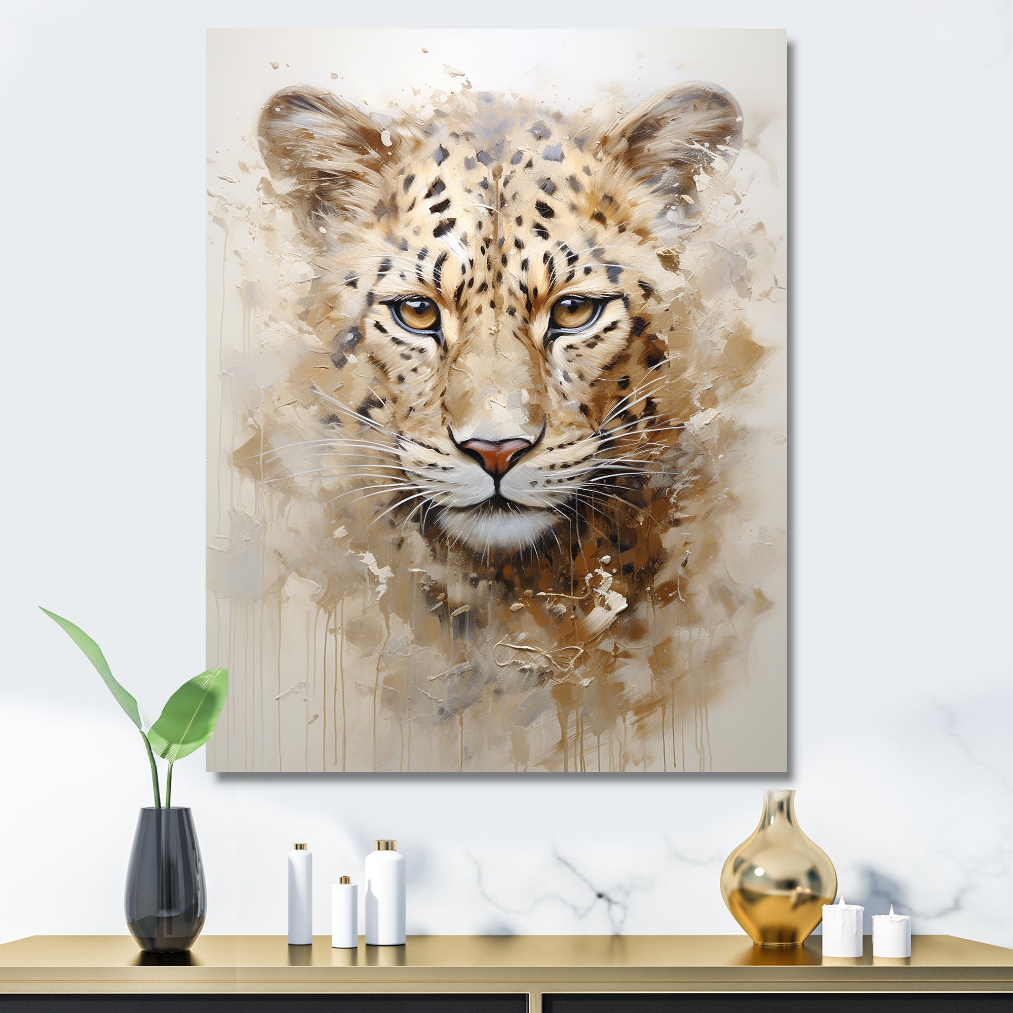 Cheetah S Stare Dominance - Leopard Canvas Wall Art