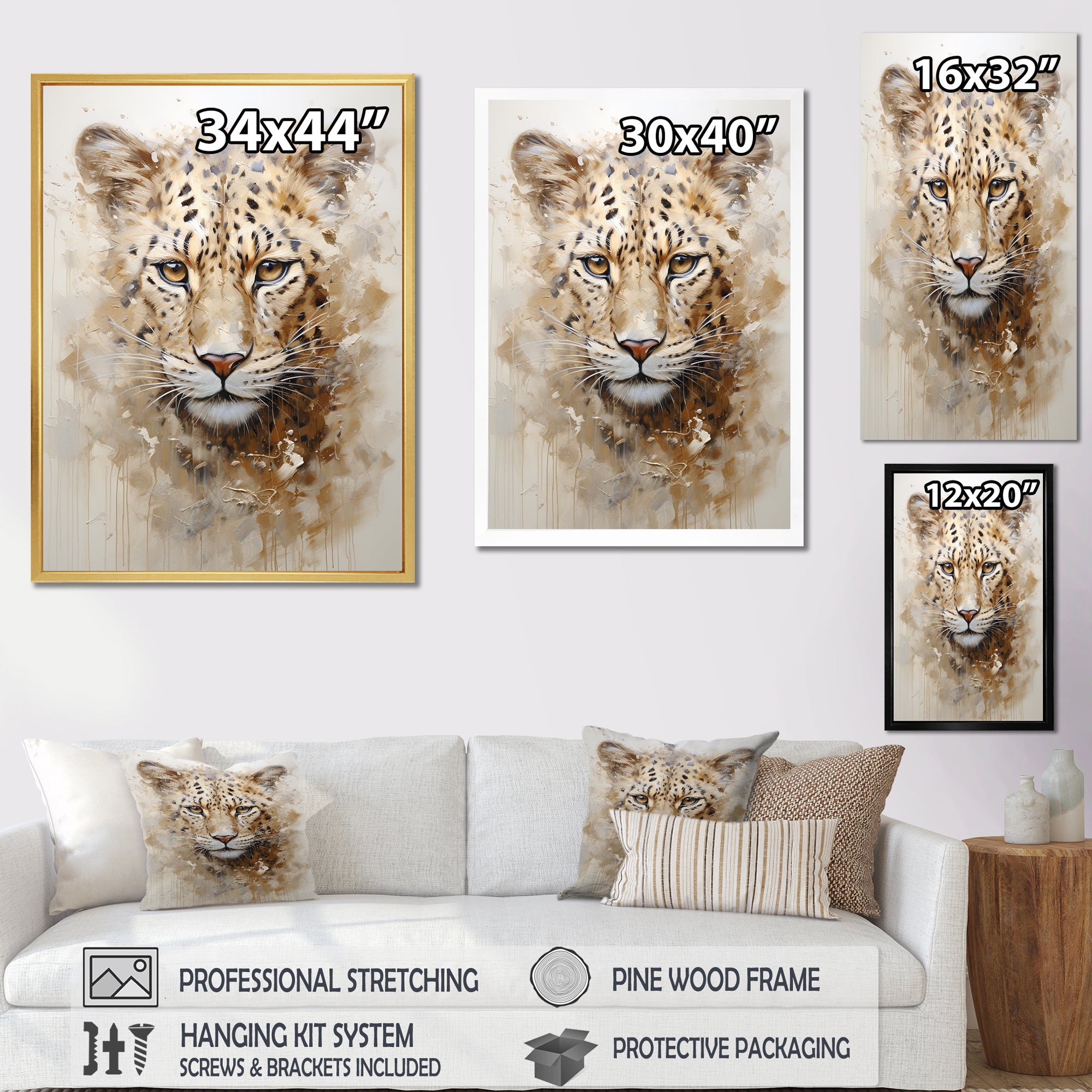 Cheetah S Stare Dominance - Leopard Canvas Wall Art