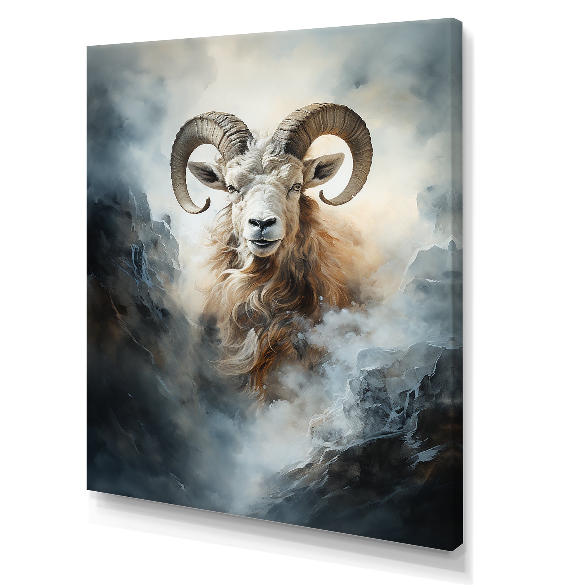 Lightning Ram Minimalism - Gray Sheep Wall Art