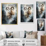 Lightning Ram Minimalism - Gray Sheep Wall Art