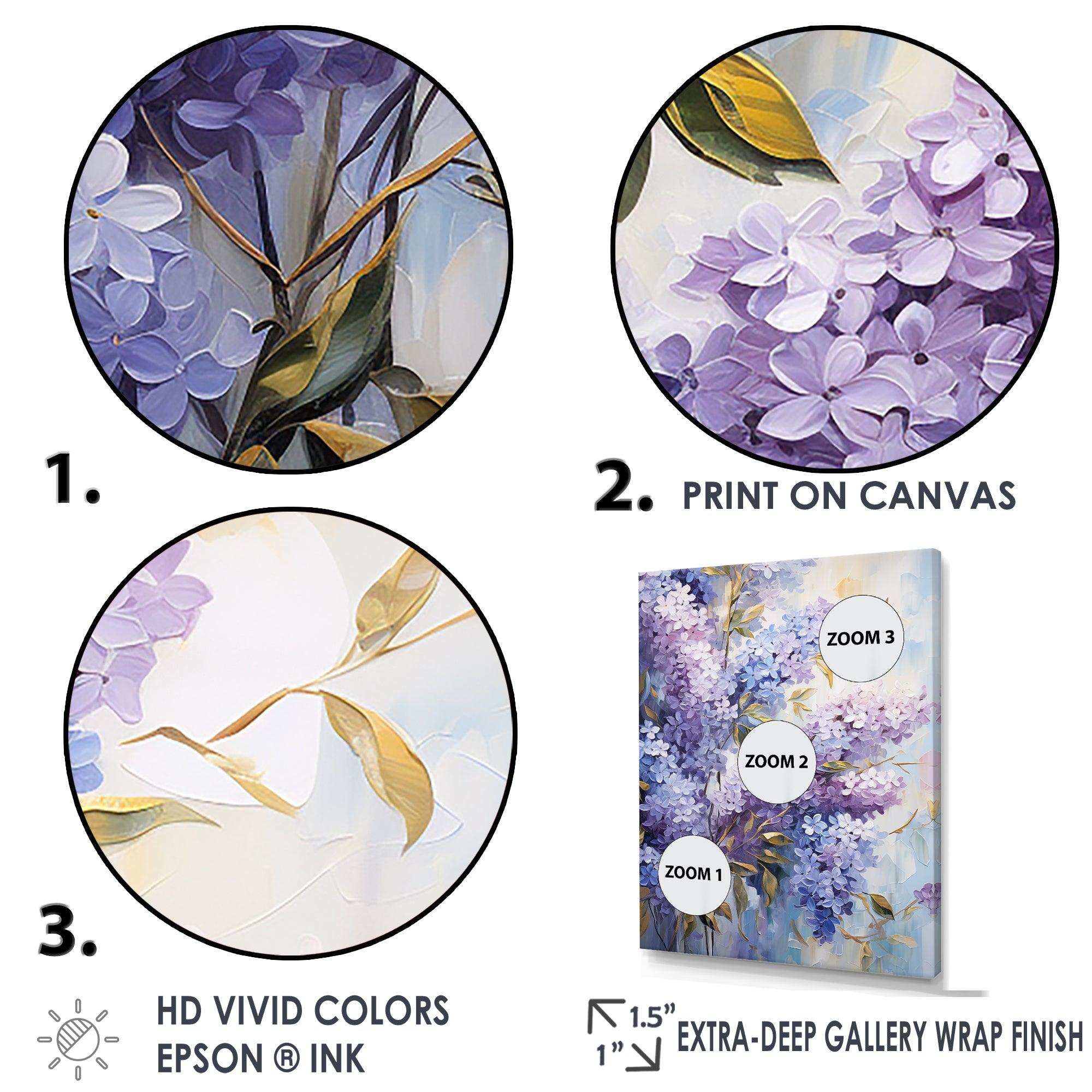 Purple And Blue Lilac Bush In Bloom - Floral Canvas Wall Art