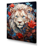 Enigmatic Lion Monarch Symbolic Realism - Lion Canvas Wall Art