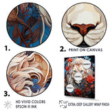 Enigmatic Lion Monarch Symbolic Realism - Lion Canvas Wall Art