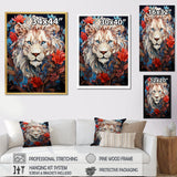 Enigmatic Lion Monarch Symbolic Realism - Lion Canvas Wall Art