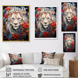 Enigmatic Lion Monarch Symbolic Realism - Lion Canvas Wall Art