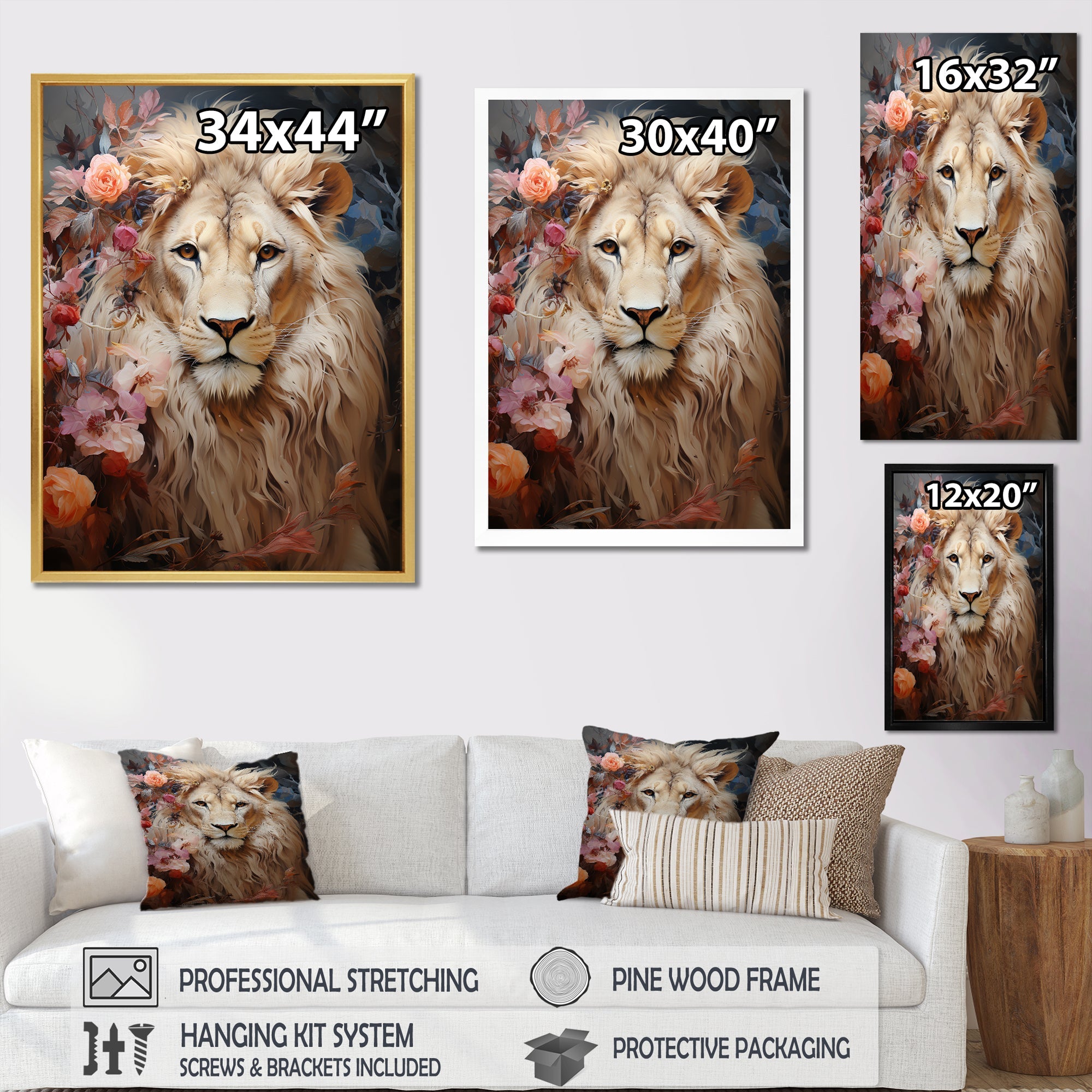 Lion Ethereal Presence Dreamy Hues - Lion Wall Art Prints