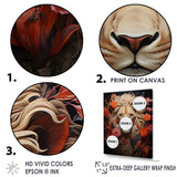 Fierce Guardian Blooming Lion - Lion Framed Canvas Art