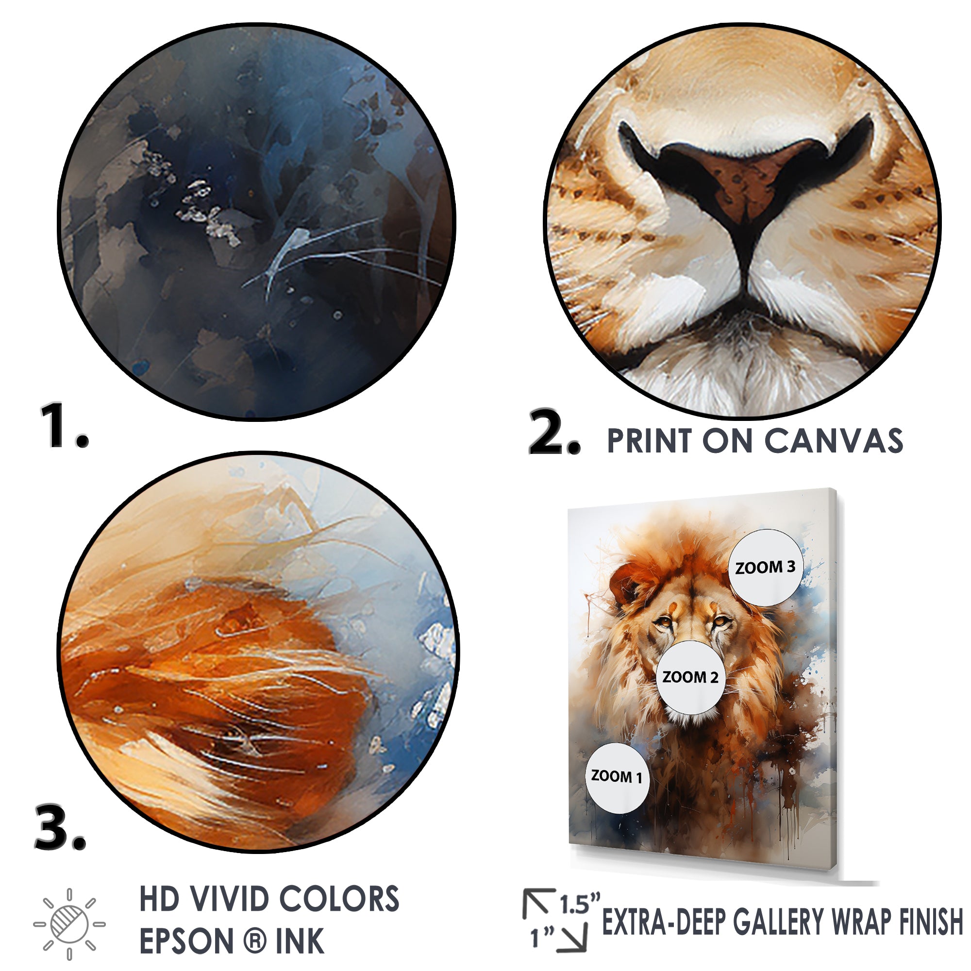 Intense Lions Gaze Realism - Lion Bedroom Wall Art